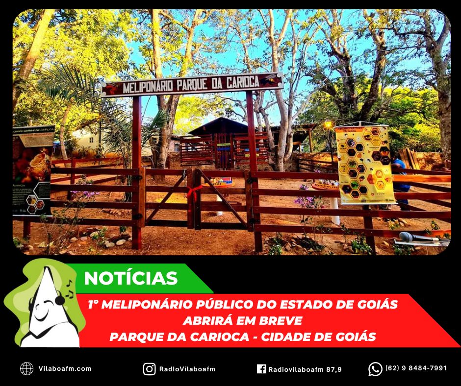 O primeiro Meliponário Público do Estado de Goiás será aberto em breve para visitação no Parque da Carioca na Cidade de Goiás.
