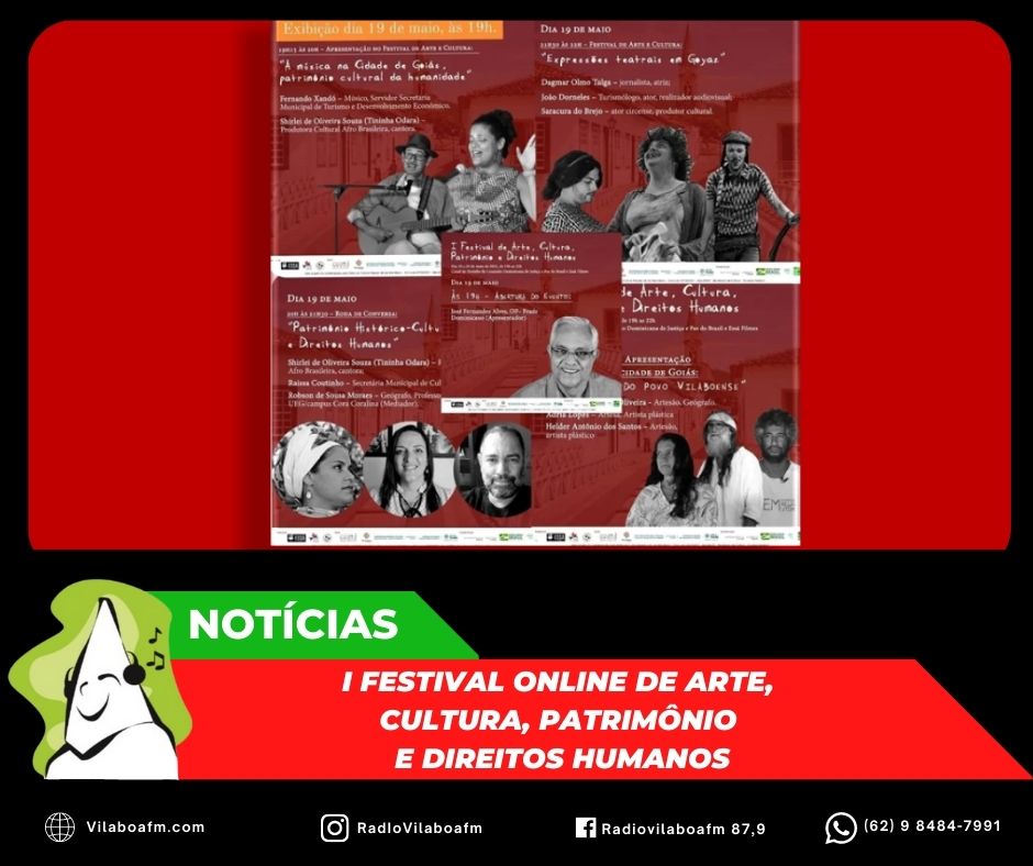 I Festival online de arte, cultura, patrimônio e direitos humanos