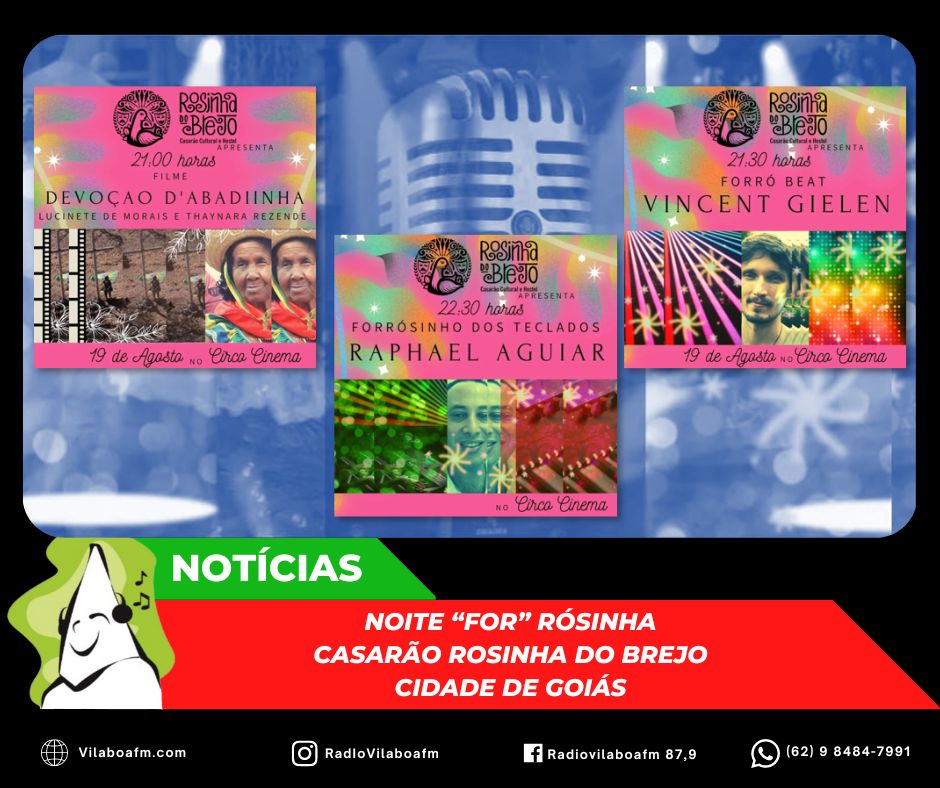 Programação Cultural Casarão Rosinha do Brejo - Noite “For” Rósinha