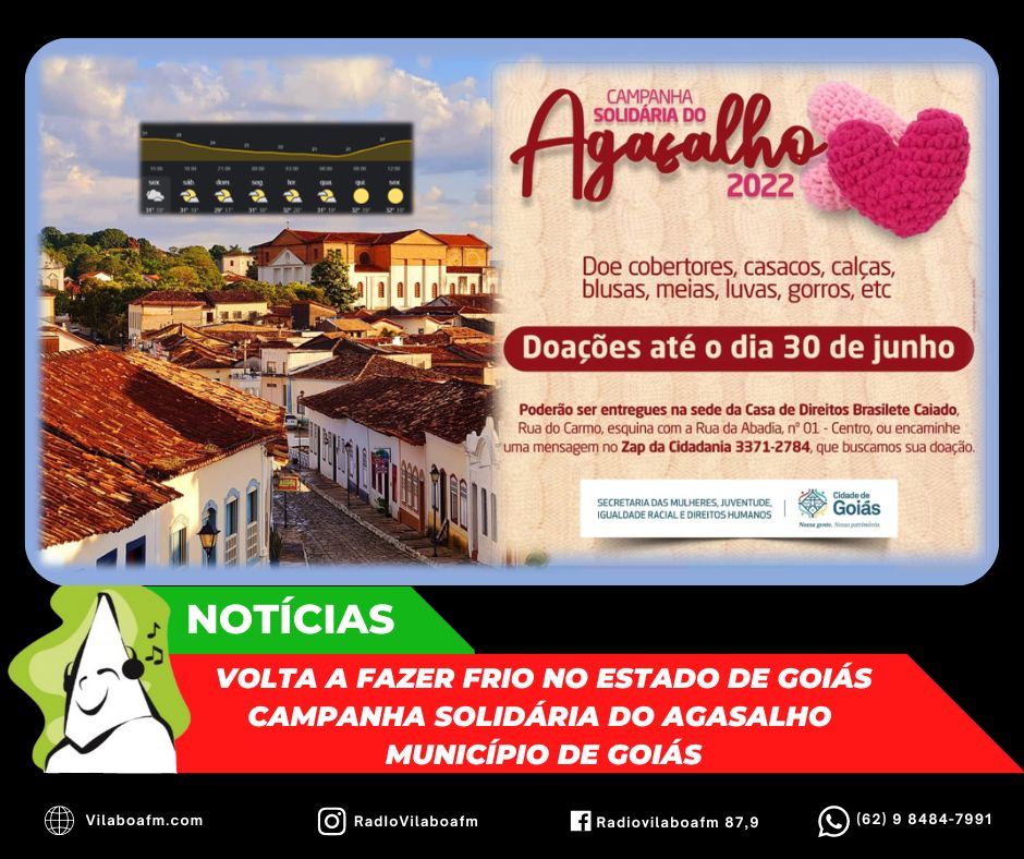 Nova frente fria está chegando no Estado de Goiás