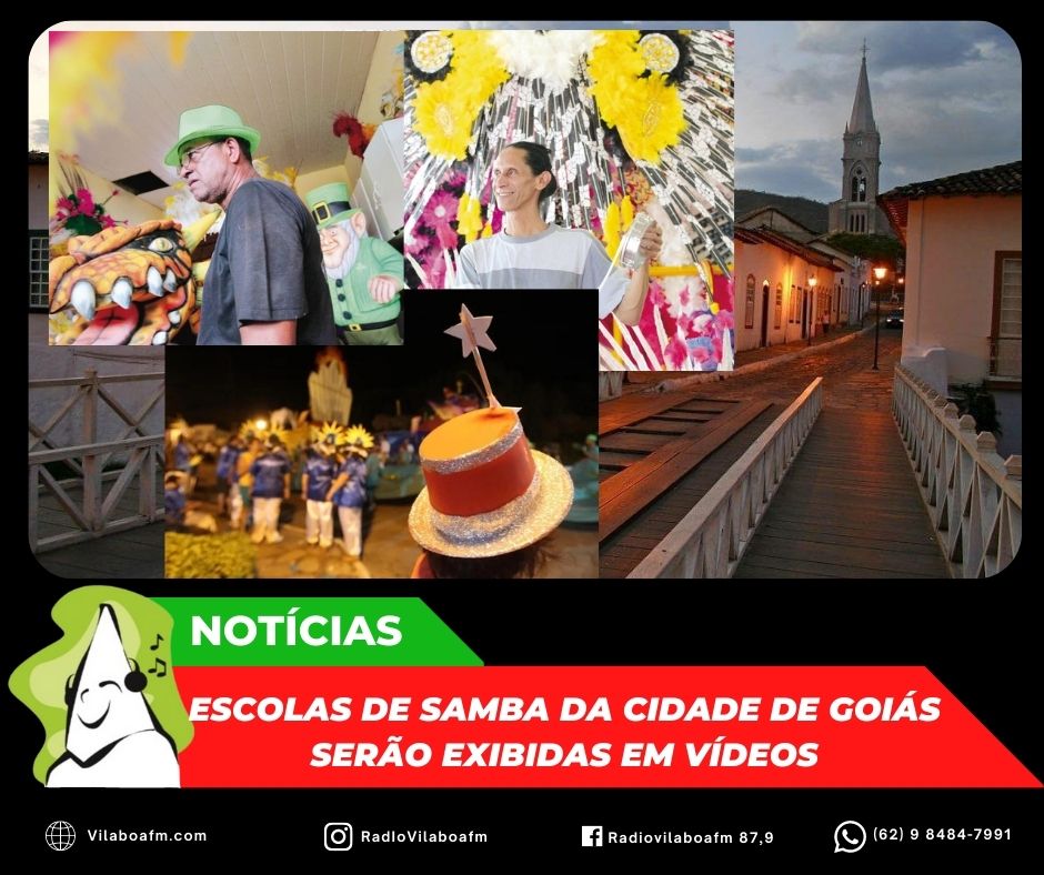 Neste ano as Escolas de Samba da Cidade de Goiás serão exibidas em vídeos.