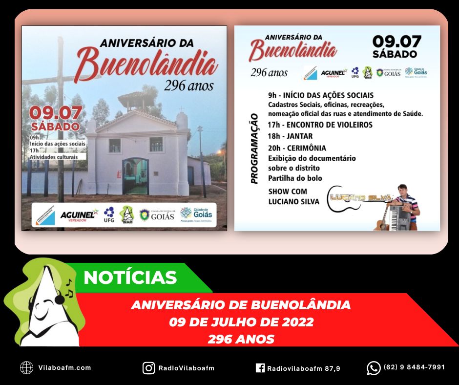 Festejos do aniversário de Buenolândia – 296 anos