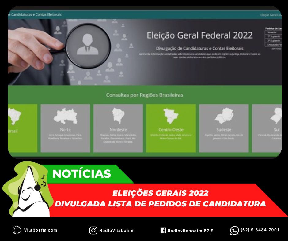 Terminou o prazo para solicitar o registro de candidaturas para as Eleições Gerais 2022