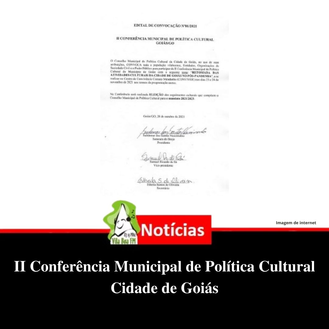 II Conferência Municipal de Política Cultural do Município de Goiás