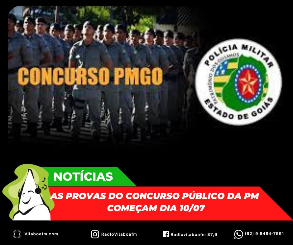 Provas do concurso público da Polícia Militar de Goiás começam dia 10/07