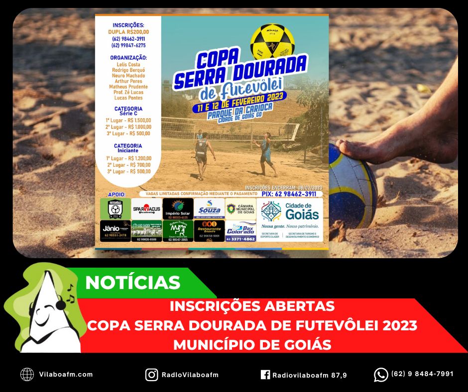 Inscrições abertas para a Copa Serra Dourada de Futevôlei