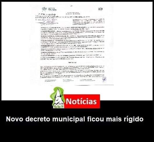 ​Novo decreto municipal ficou mais rígido