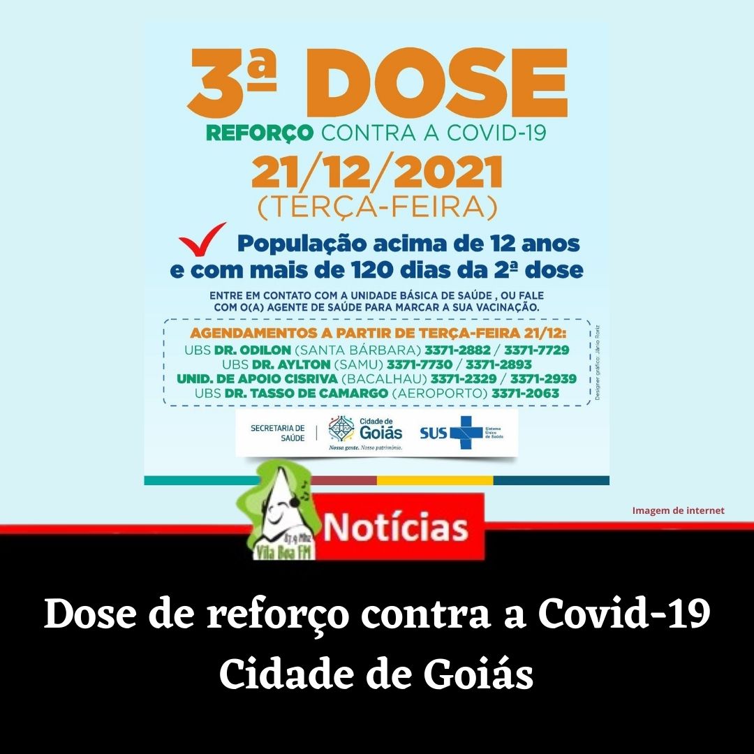 3ª Dose de vacinação contra a Covid-19.