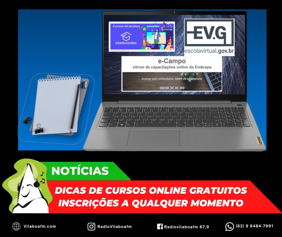 Cursos online com inscrições gratuitas