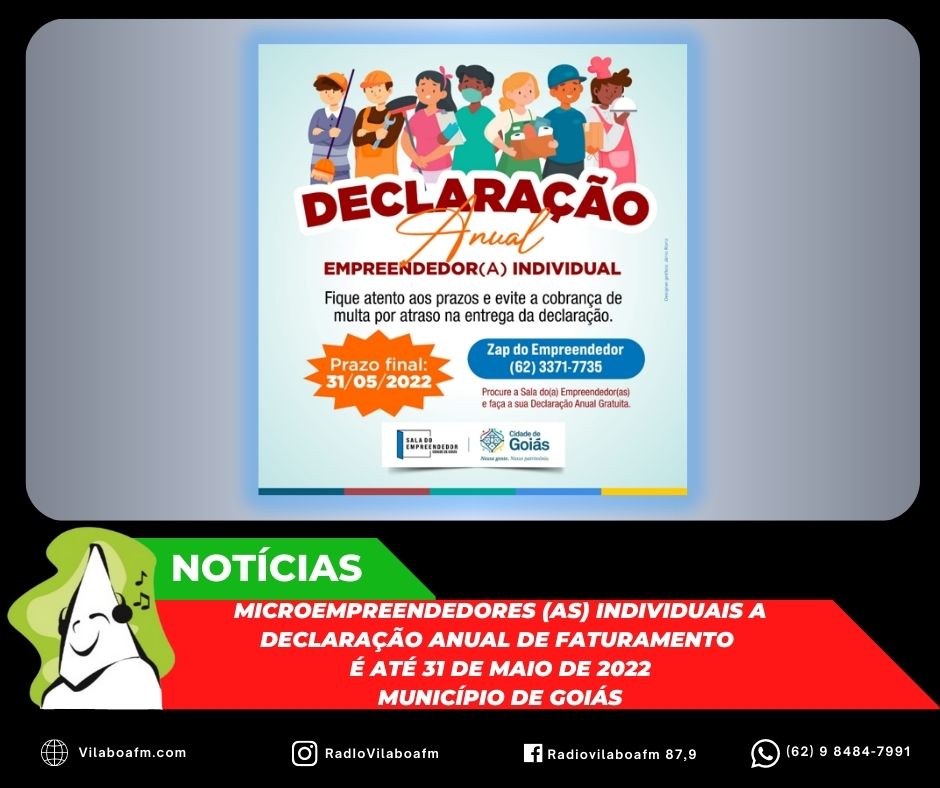 Declaração Anual de Faturamento do MEI é até 31 de maio de 2022.
