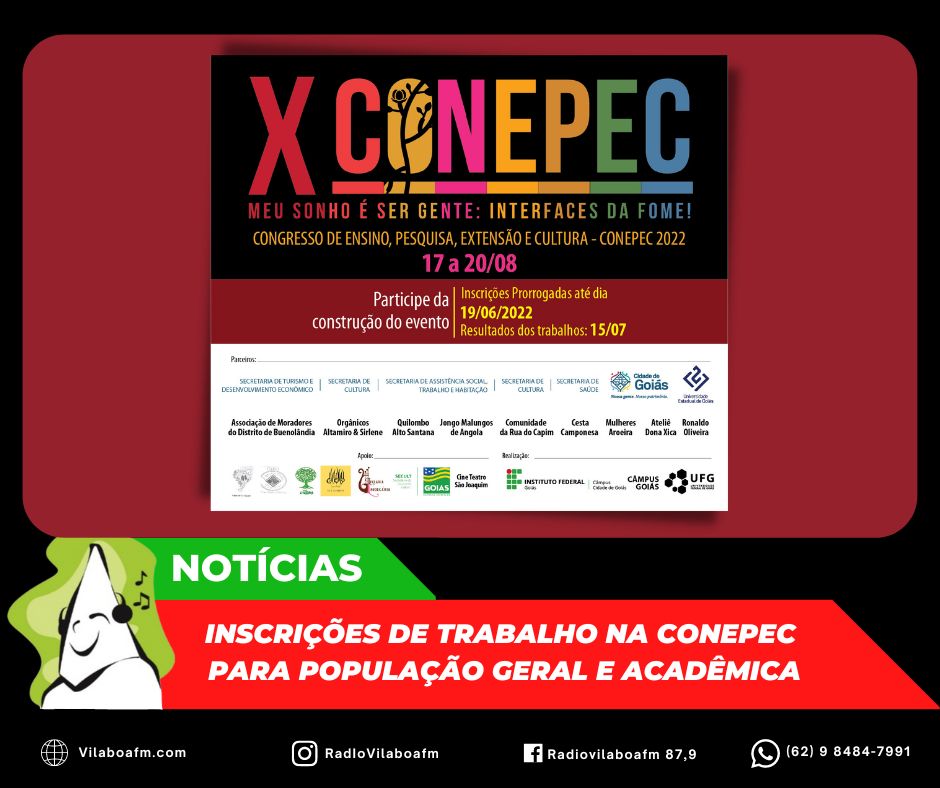 Inscrições para propostas de trabalho no X CONEPEC para população geral e acadêmica.