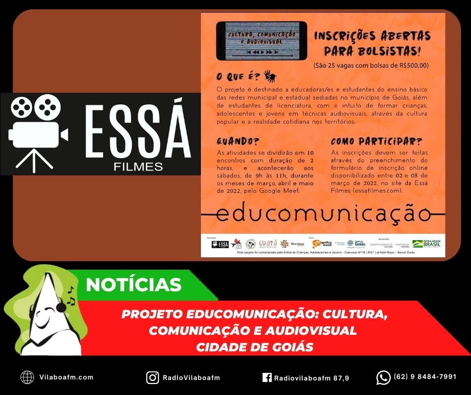 Projeto Educomunicação: Cultura, Comunicação e Audiovisual no Município de Goiás