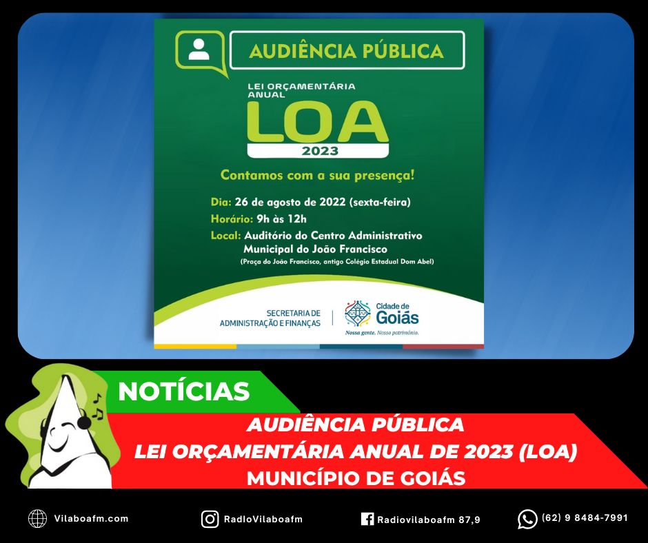Audiência Pública da Lei Orçamentária Anual de 2023 (LOA)