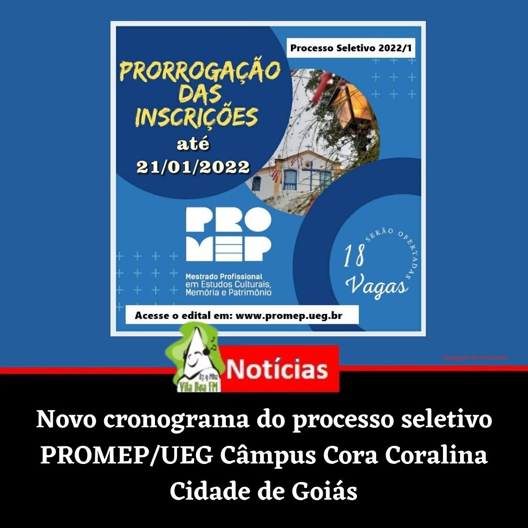 Divulgado o novo cronograma do processo seletivo para Mestrado na UEG 2022/1.