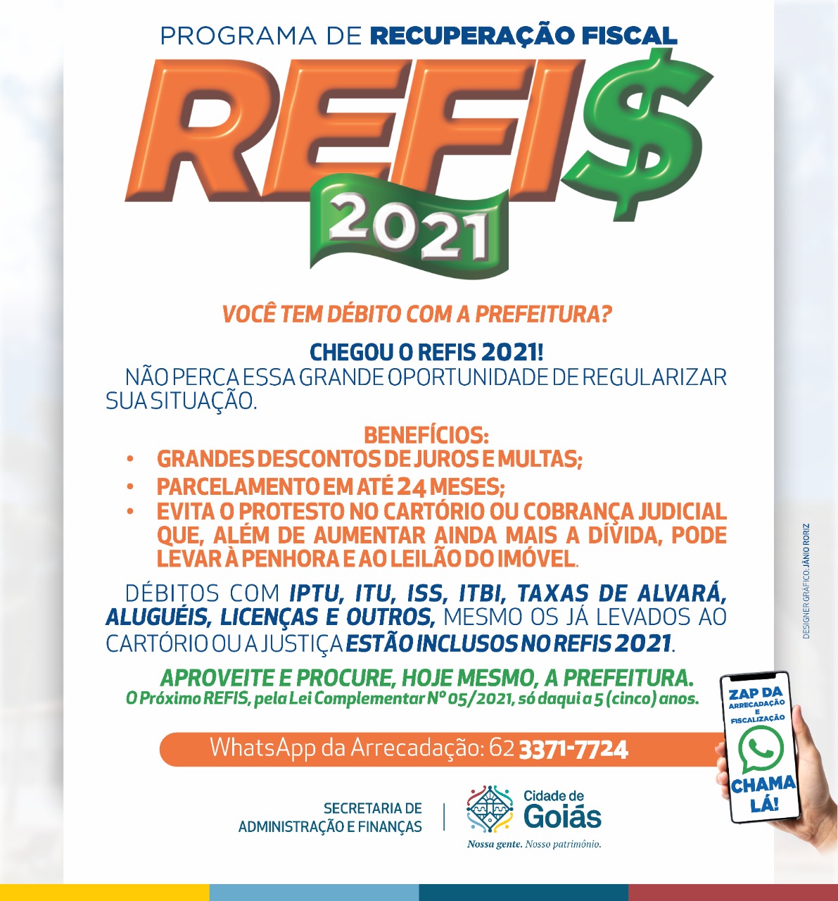 ​PREFEITURA LANÇA O SUPER REFIS MUNICIPAL 2021