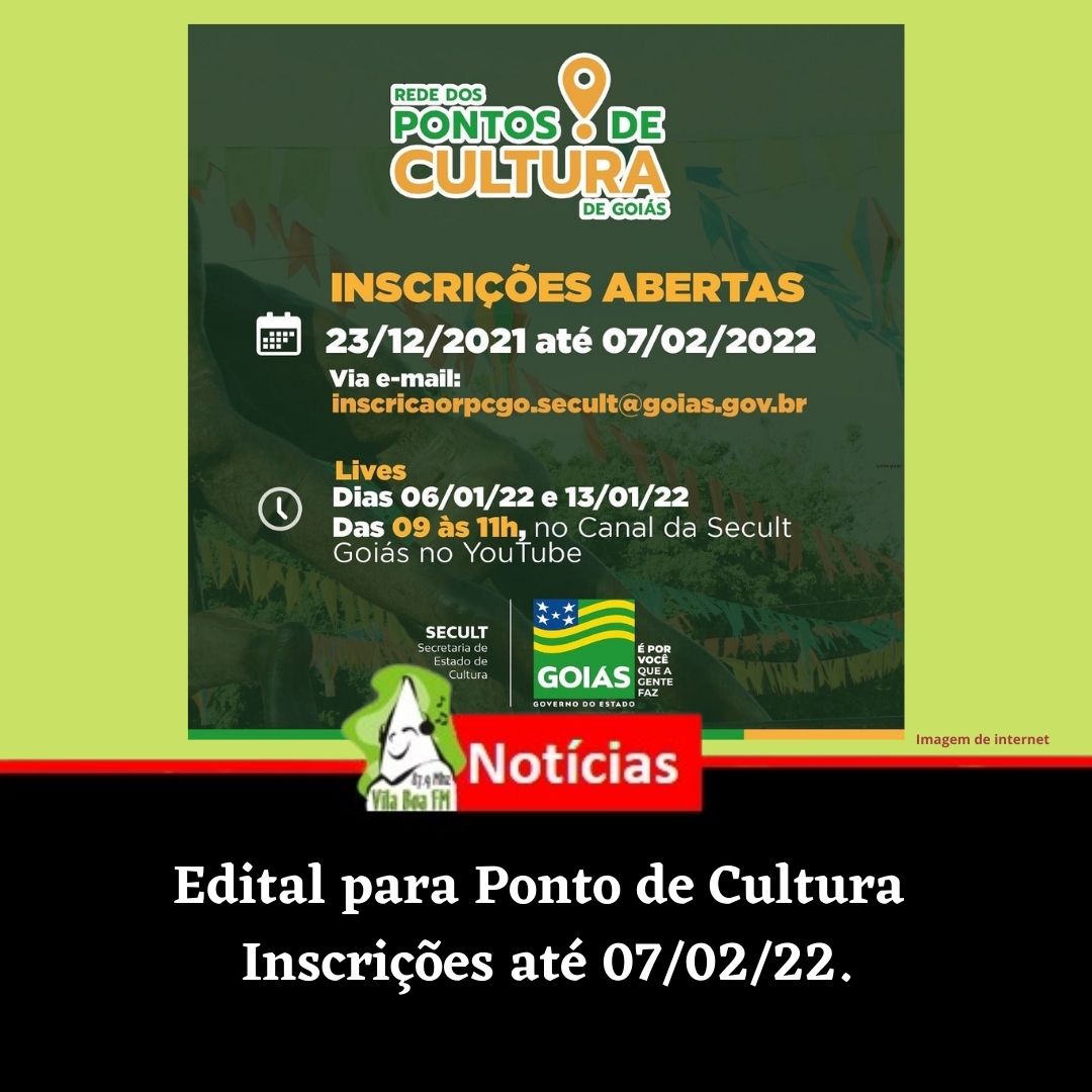 Aberto Edital para Ponto de Cultura