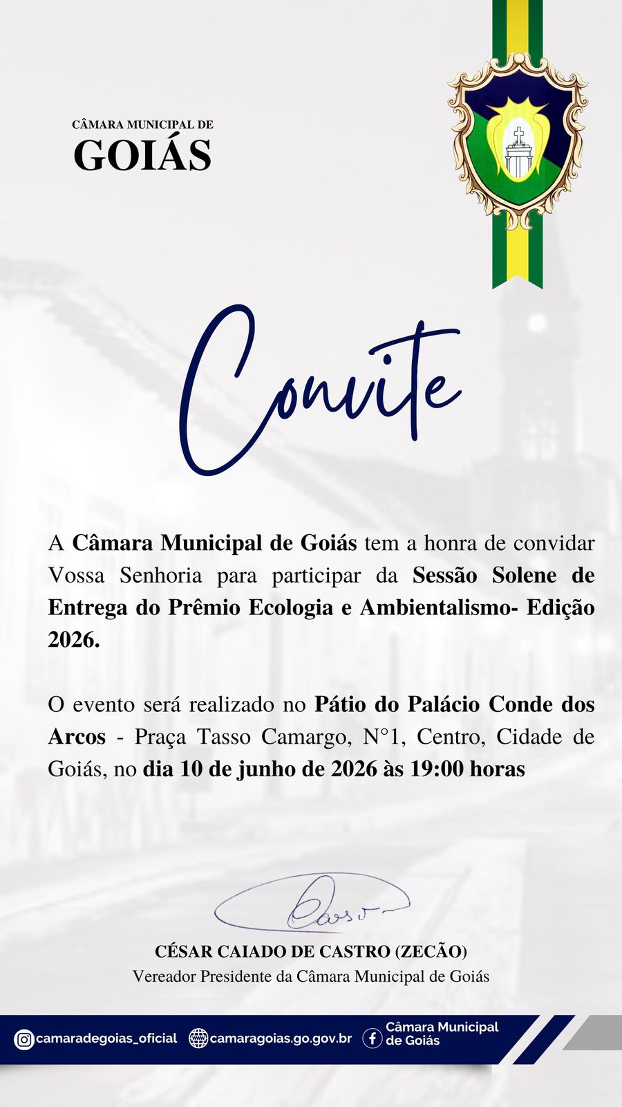 SESSÃO SOLENE ENTREGA DO PRÊMIO ECOLOGIA E AMBIENTALISMO