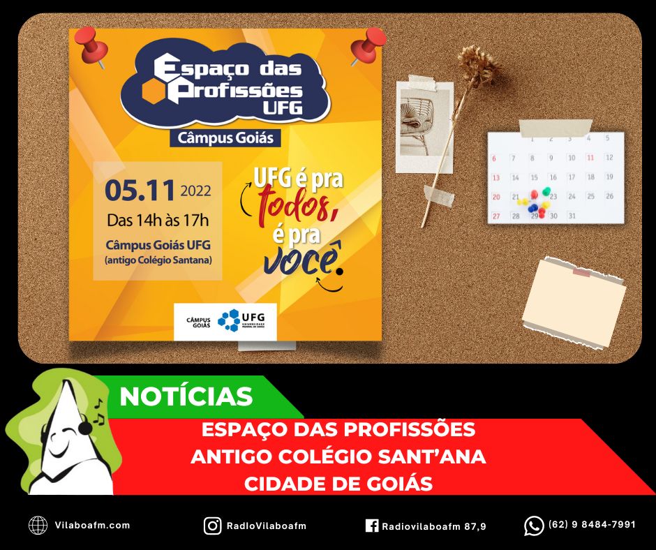 UFG Câmpus Goiás realizará o Espaço das Profissões no próximo sábado.