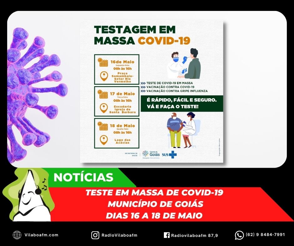 Teste em massa de Covid-19 no município de Goiás