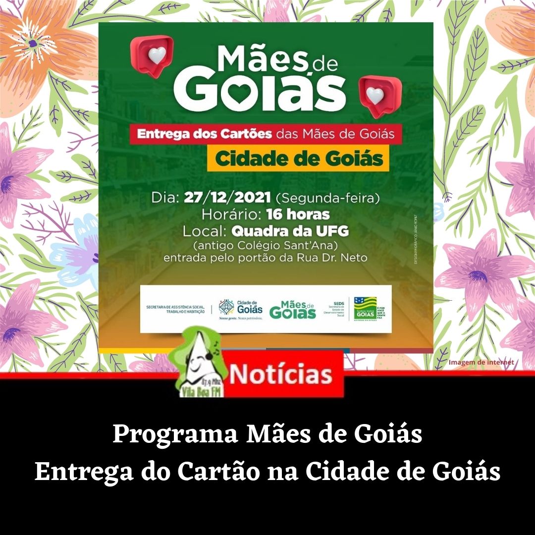 Serão entregues os cartões com o benefício do Programa Mães de Goiás.