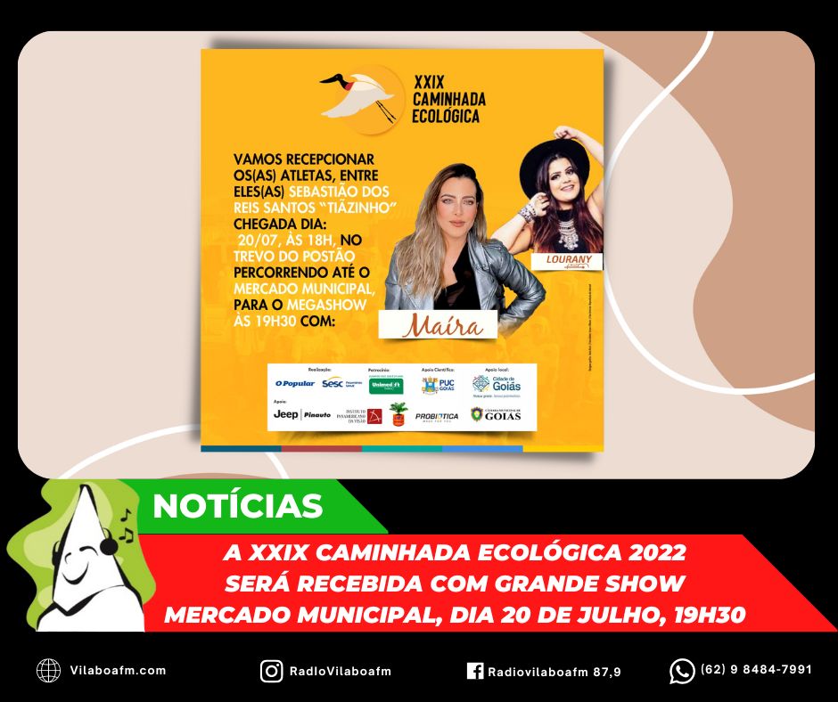 A Cidade de Goiás receberá amanhã, dia 20/07, a 29ª Caminhada Ecológica de 2022.