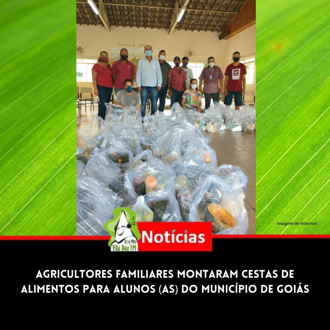 Agricultores familiares montaram cestas de alimentos para alunos (as) do Município de Goiás