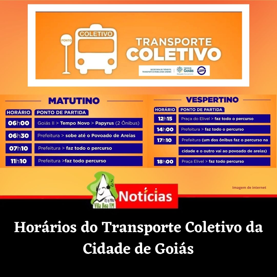 Horários do Transporte Coletivo da Cidade de Goiás