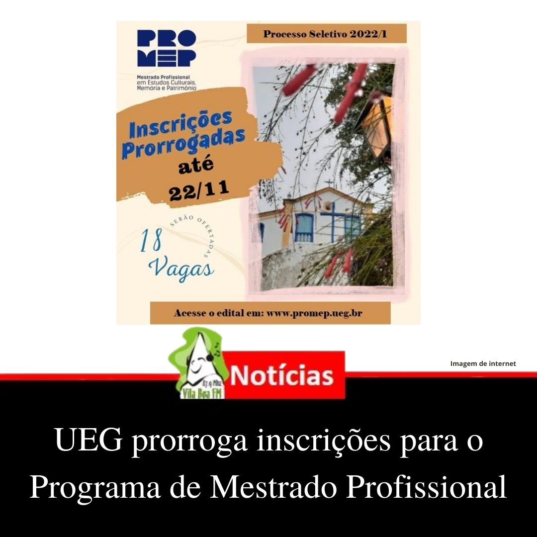 ​UEG prorroga inscrições para o Programa de Mestrado Profissional