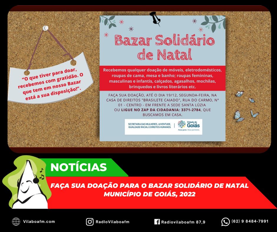 Doação para o Bazar Solidário de Natal