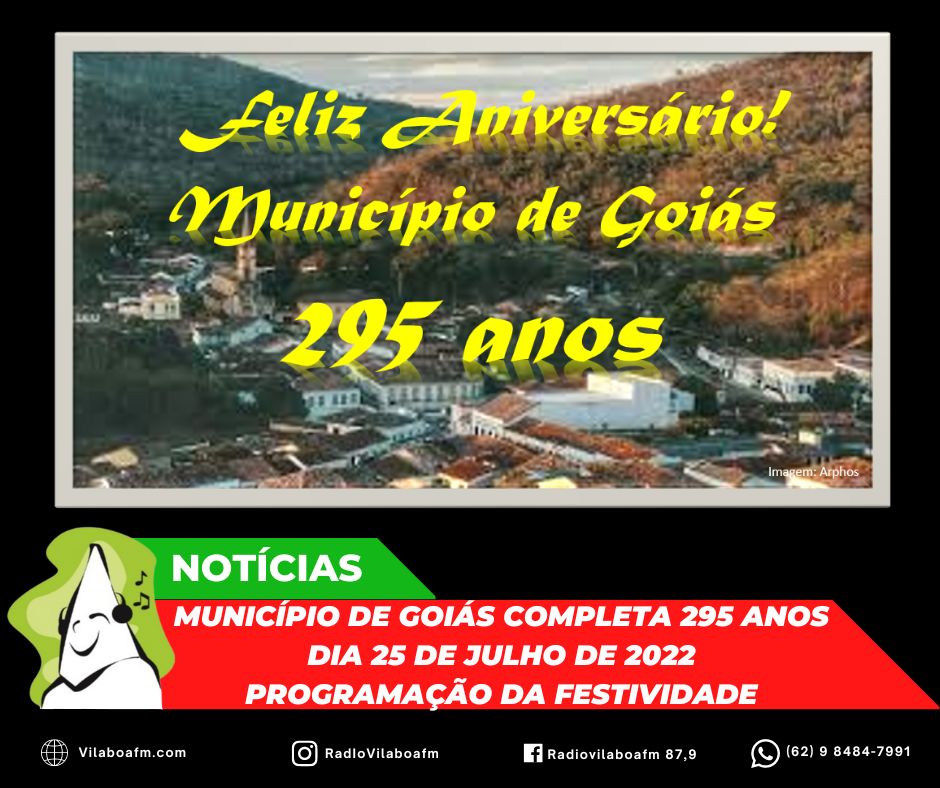 Foi disponibilizada a programação geral das Festividades do aniversário do município de Goiás.