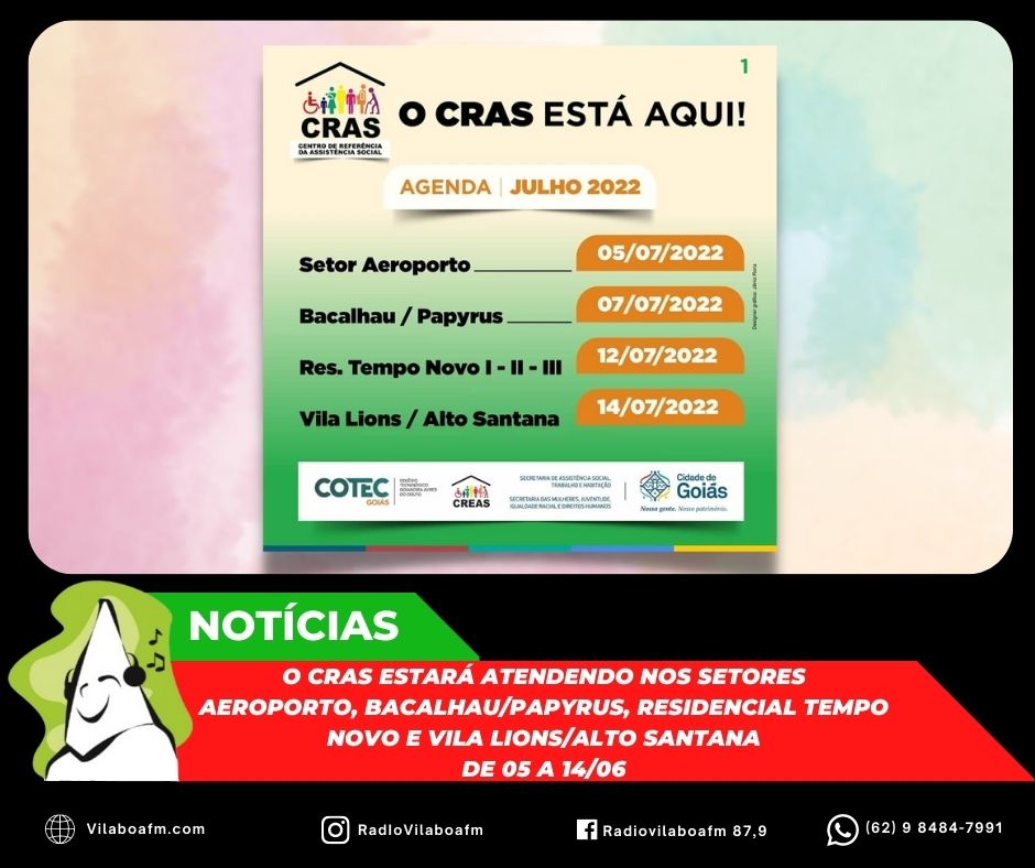 Atendimento do CRAS no município de Goiás