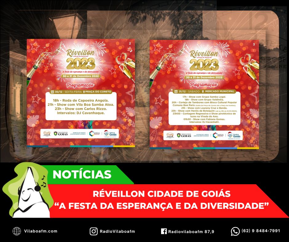 Programação do Réveillon Cidade de Goiás
