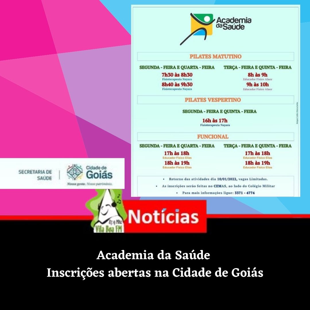 Inscrições abertas para a Academia da Saúde